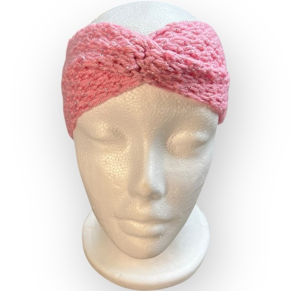 Handmade Sparkly Pink Knitted Headband - Picture 1 of 3